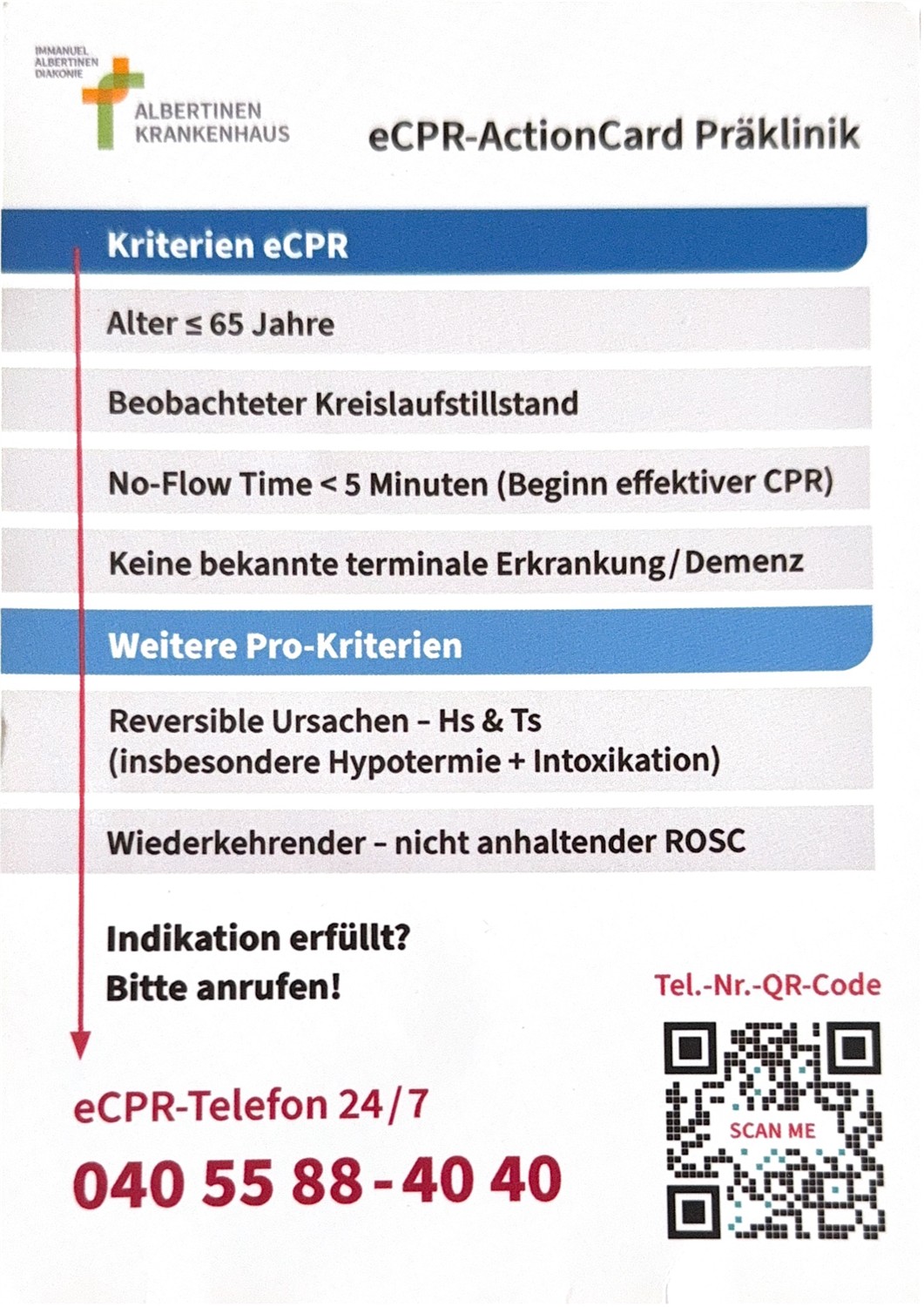 eCPR-ActionCard Präklinik – Immanuel Albertinen Diakonie